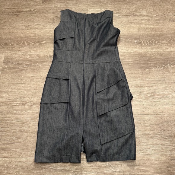 Calvin Klein Dress Womens 8 Gray Denim Chambray Sleeveless Cocktail Party Casual - Picture 7 of 14